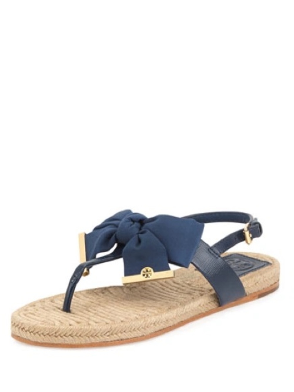 Tory Burch Espadrille Thong Bow Sandals Blue Size 6